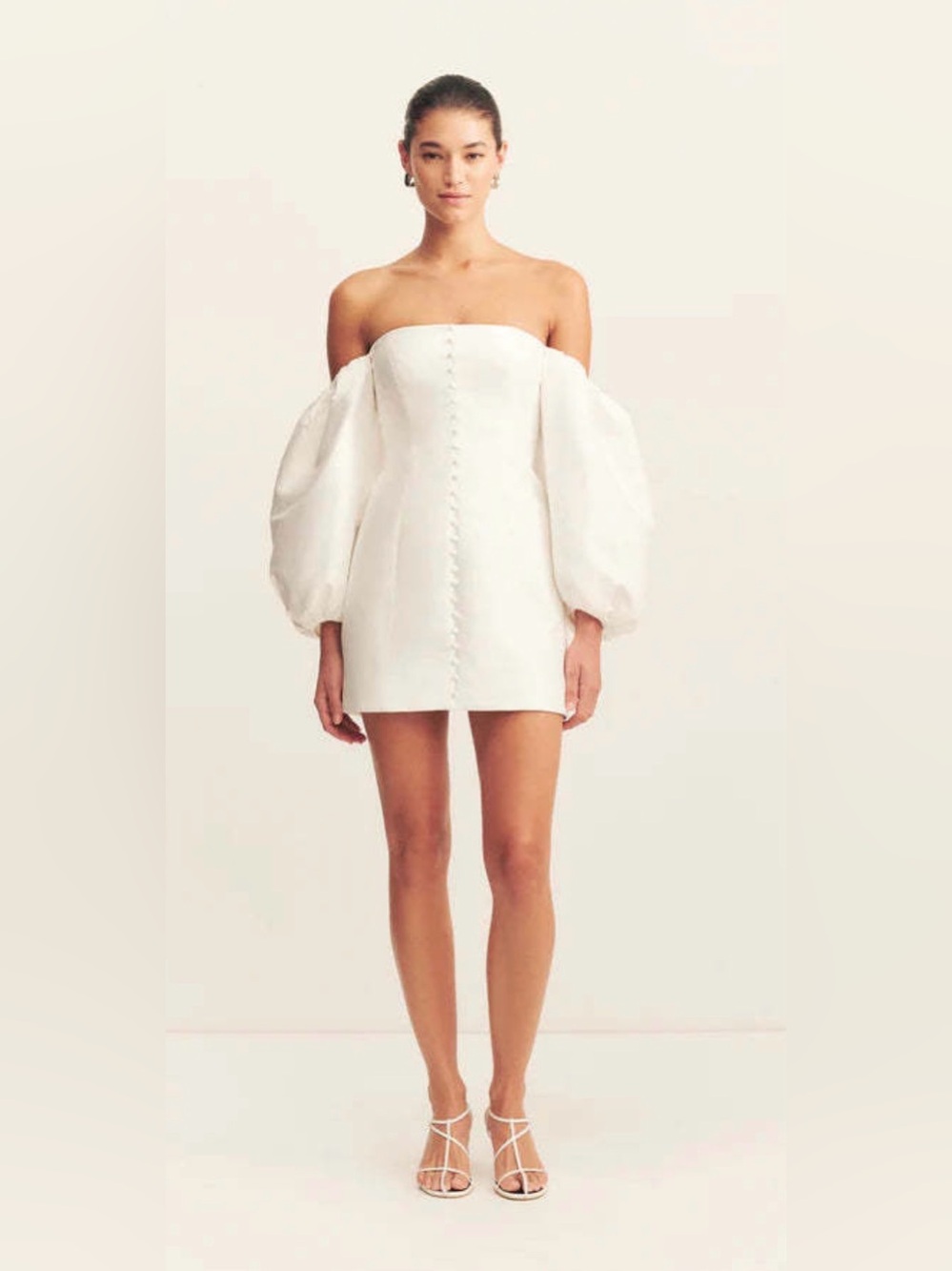 SHONA JOY CALCITE OFF SHOULDER MINI DRESS